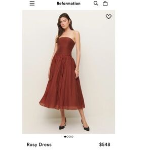 Reformation Rosy Dress Red